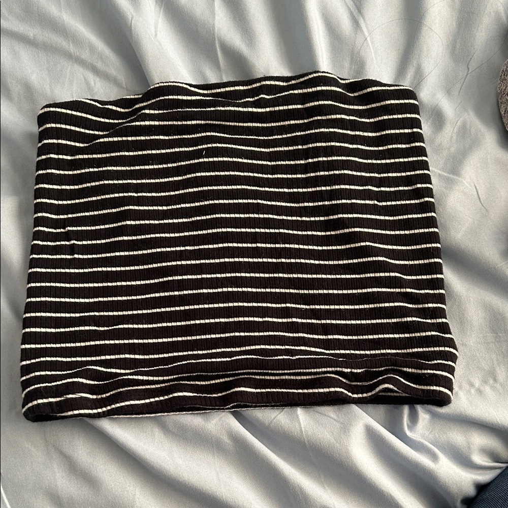 Black and White Striped Women's Skirt